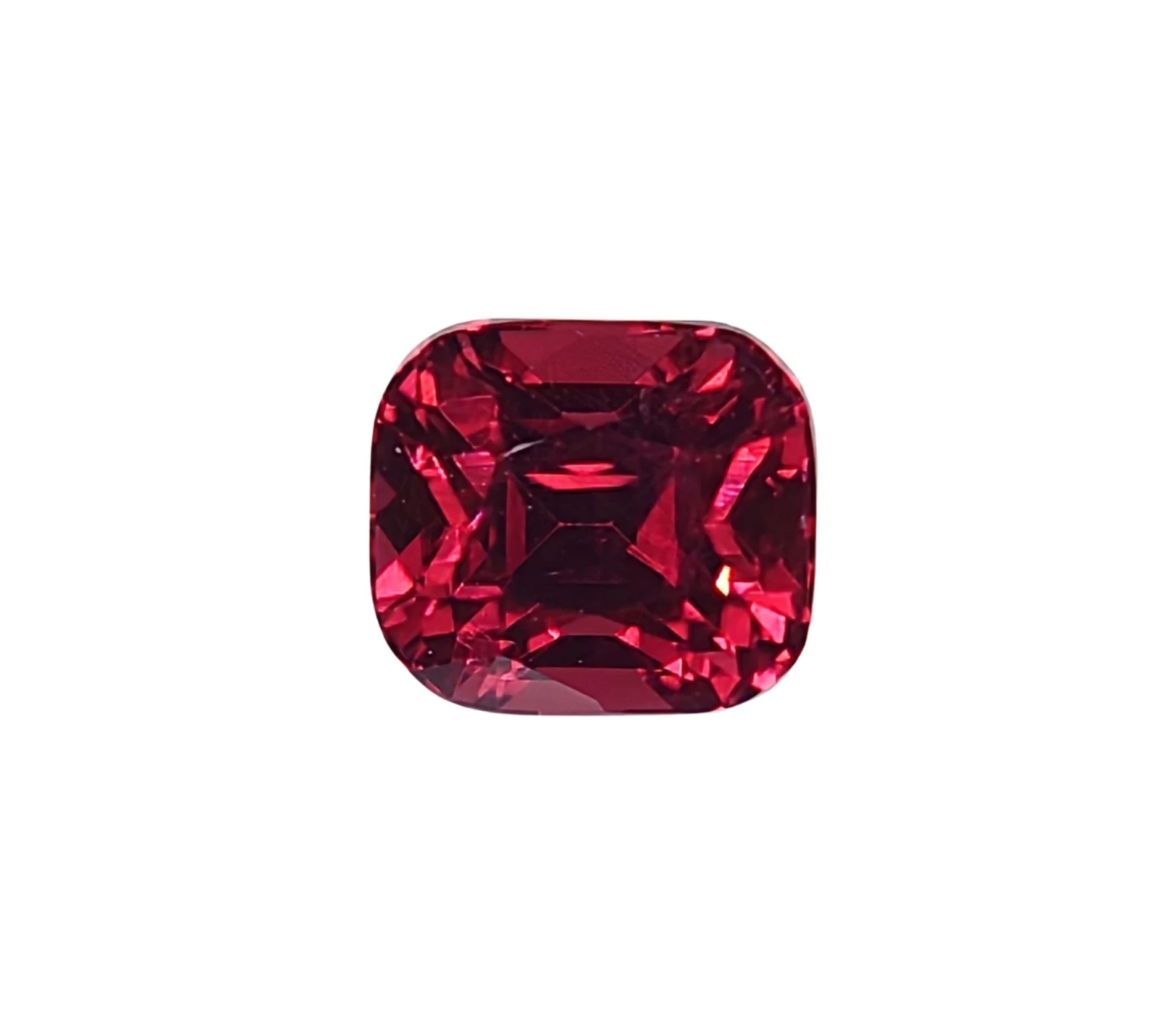 0.9ct Natural Red Cushion Faceted Umbalite Garnet from Tanzania — view 1